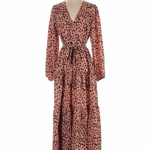 Petal & Pup Pink Leopard Long Sleeve Dress